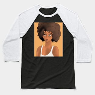 Black Girl with Natural Hair Baseball T-Shirt